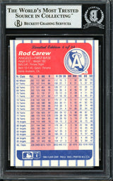 Rod Carew Signed 1986 Fleer #4 Angels Trading Card BAS