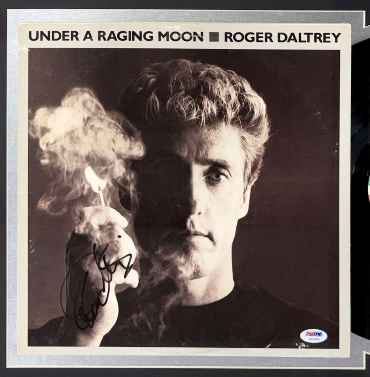 Roger Daltrey Signed Framed Under A Raging Moon Vinyl Record PSA/DNA Hologram
