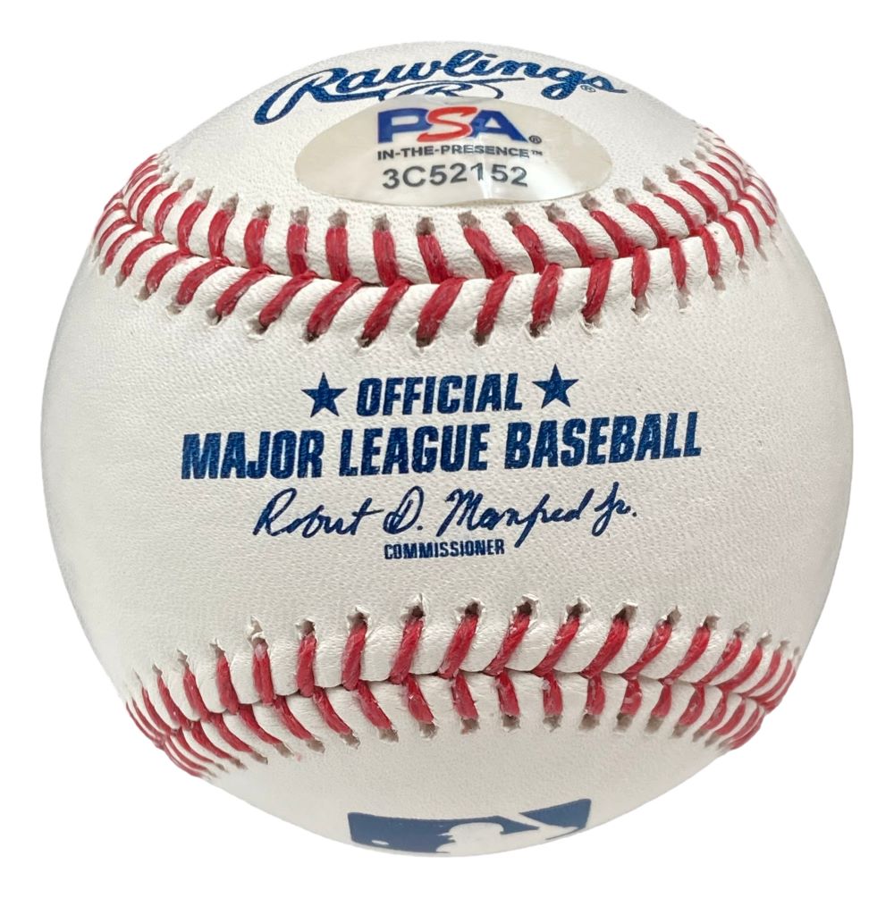 A Jimmy Rollins Phillies signed official MLB baseball by Sports Integrity, featuring a PSA hologram and case.