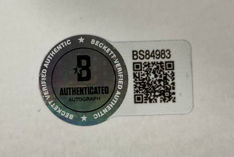 A Beckett sticker with a B Authenticated hologram, QR code, and ID BS84983 is affixed to a Ron Hextall Signed 8x10 Philadelphia Flyers Photo by Sports Integrity.