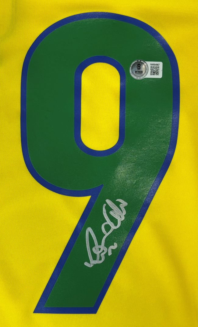 Ronaldo Signed Brazil Nike Soccer Jersey BAS
