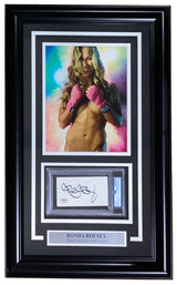 Ronda Rousey Signed Framed Slabbed MMA Cut Signature w/ 8x10 Photo PSA