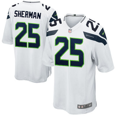 Richard Sherman Unsigned Seattle Seahawks White Nike Jersey Size XXL Stock #99184