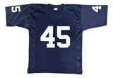 Rudy Ruettiger Sean Astin Notre Dame Signed Blue Jersey Never Quit BAS+JSA
