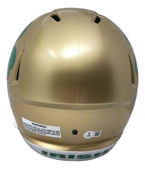 Rudy Ruettiger Signed Notre Dame FS Shamrock Replica Speed Helmet Never Quit BAS