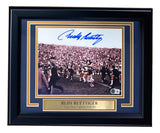 Rudy Ruettiger Signed Framed 8x10 Notre Dame Fighting Irish Photo BAS
