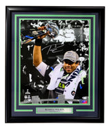 Russell Wilson Signed Framed 16x20 Seahawks Super Bowl XLVIII Trophy Photo BAS