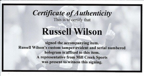 Seattle Seahawks Russell Wilson Autographed Blue Nike Jersey RW Holo #45920