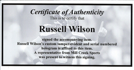 Russell Wilson Autographed 16x20 Photo Seattle Seahawks RW Holo Stock #88011