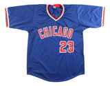 Ryne Sandberg Chicago Signed Blue Baseball Jersey HOF 05 JSA Hologram