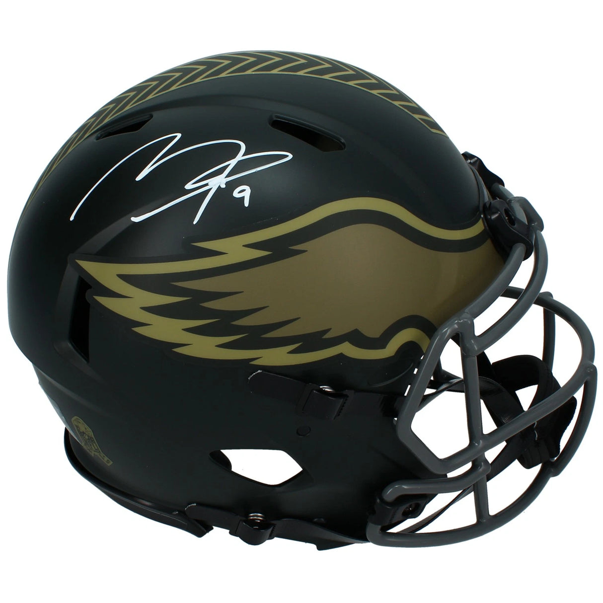 Makai Lemon Autographed Philadelphia Eagles 2025 Salute to Service Speed Authentic Helmet Beckett Witnessed