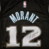 JA MORANT Autographed Memphis Grizzlies Nike 2022-23 Black City Edition Jersey PANINI