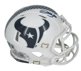 Dalton Schultz Autographed Houston Texans 2024 Salute to Service Speed Mini Helmet Beckett Witnessed