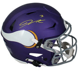 Jordan Addison Autographed Minnesota Vikings 2023 Alternate Tribute Speedflex Authentic Helmet Beckett Witnessed