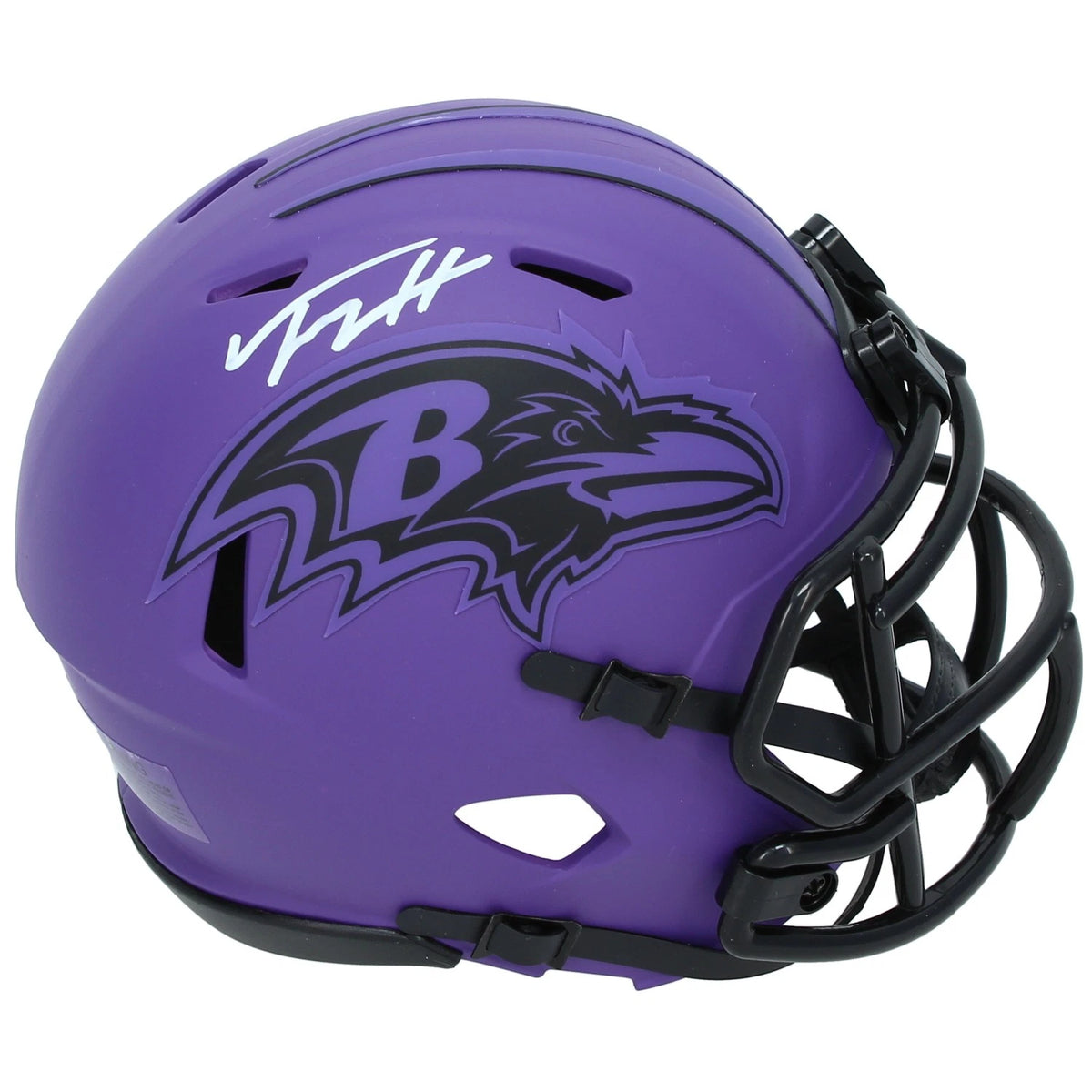 Trey Hendrickson Autographed Baltimore Ravens Purple RAVE Speed Mini Helmet JSA Witnessed