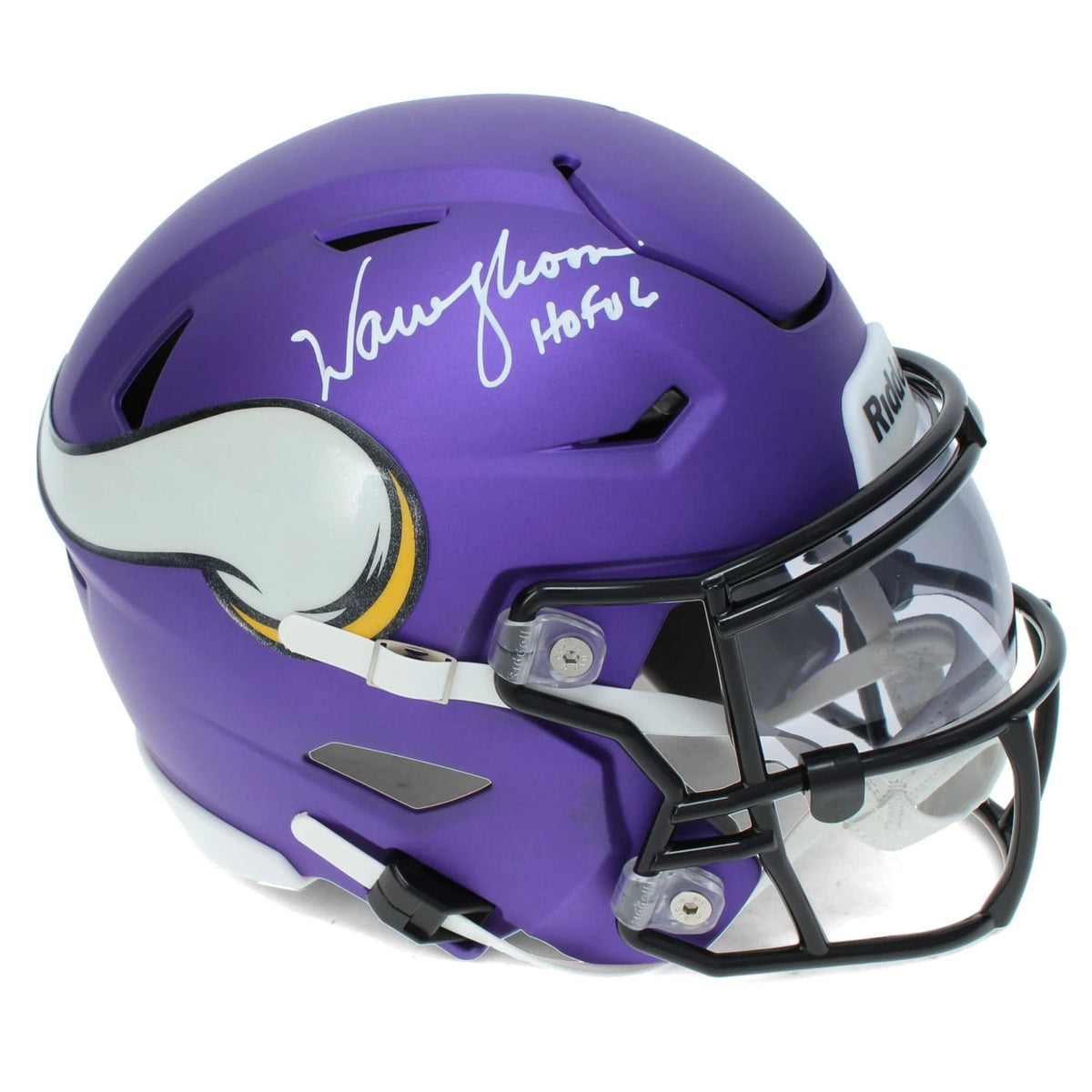 Warren Moon Autographed/Inscribed "HOF '06" Minnesota Vikings Speedflex Midi Helmet Beckett Witnessed