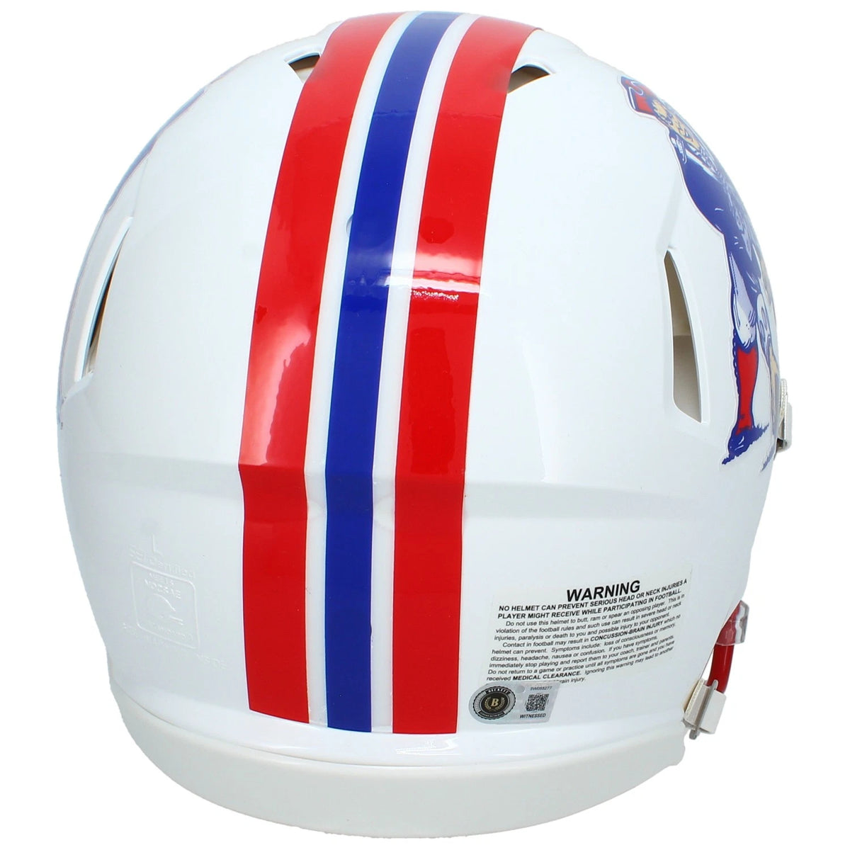 A.J. Brown Autographed New England Patriots 1990-92 Throwback Speed Authentic Helmet Beckett Witnessed