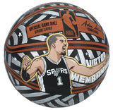 Victor Wembayana Autographed San Antonio Spurs Hand Painted Wilson Official NBA Authentic Basketball Fanatics LE 1/1