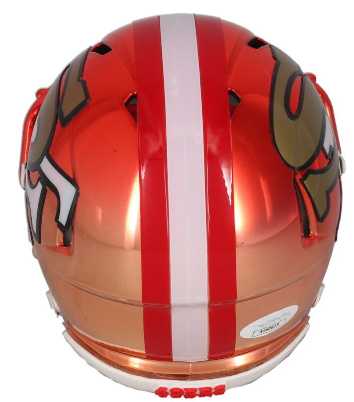 Joe Montana Autographed Custom Chrome Two Color AMP Speed Mini Helmet JSA