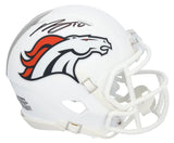 Bo Nix Autographed Denver Broncos White 2024 Alternate Speed Mini Helmet Fanatics
