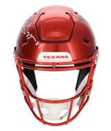 Jayden Higgins Autographed Houston Texans Battle Red Alternate Speedflex Authentic Helmet Beckett Witnessed