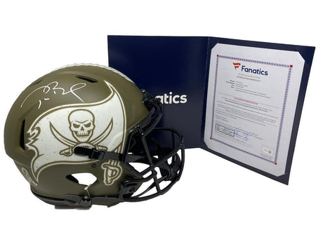 TOM BRADY Autographed Tampa Bay Buccaneers 2022 Salute to Service Speed Authentic Helmet FANATICS
