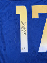 Davante Adams Autographed Royal Blue Gradient Number #17 Custom Jersey Beckett Authenticated