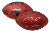 TOM BRADY Autographed/Inscribed "Let's Go" Tampa Bay Buccaneers Metallic Logo Football LE 12/12 FANATICS