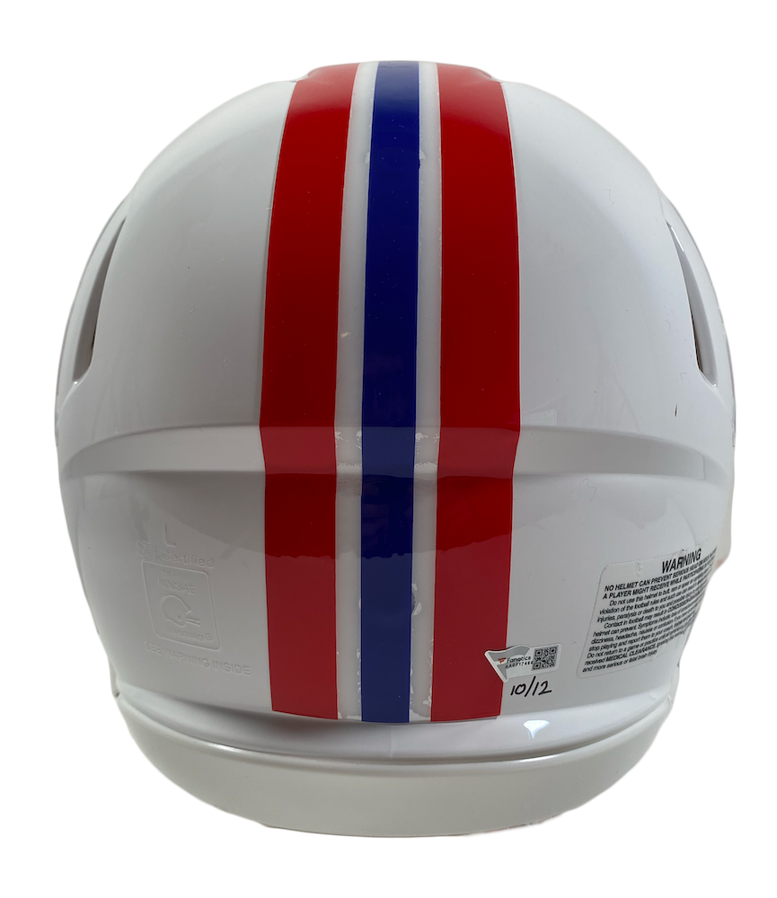 Tom Brady Autographed/Inscribed "LET'S GO" New England Patriots Throwback Speed Authentic Helmet Fanatics LE 12