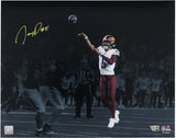 Jayden Daniels Autographed Washington Commanders 16" x 20" Throwing Spotlight Photograph Fanatics