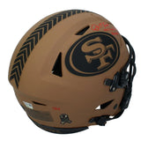 Joe Montana Autographed/Inscribed "4-0 Super Bowl Record" San Francisco 49ers 2023 Salute to Service Speedflex Authentic Helmet Fanatics LE 1/25