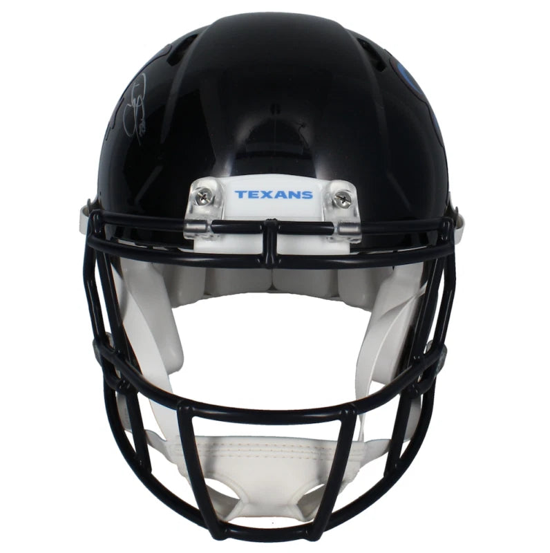 Dalton Schultz Autographed Houston Texans 2024 Navy Alternate H-Town Speed Authentic Helmet Beckett Witnessed