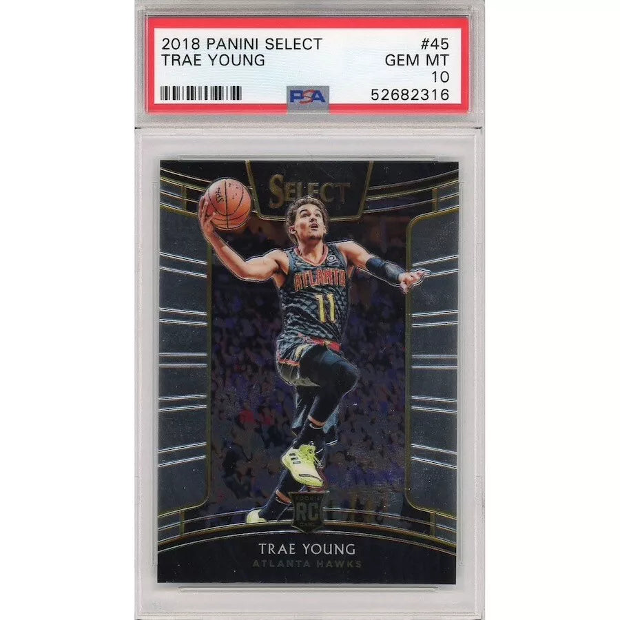 Trae Young Atlanta Hawks 2018 Panini Select RC #45 Trading Card PSA 10
