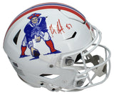Rob Gronkowski Autographed New England Patriots 1982-89 Throwback Speedflex Authentic Helmet Radtke