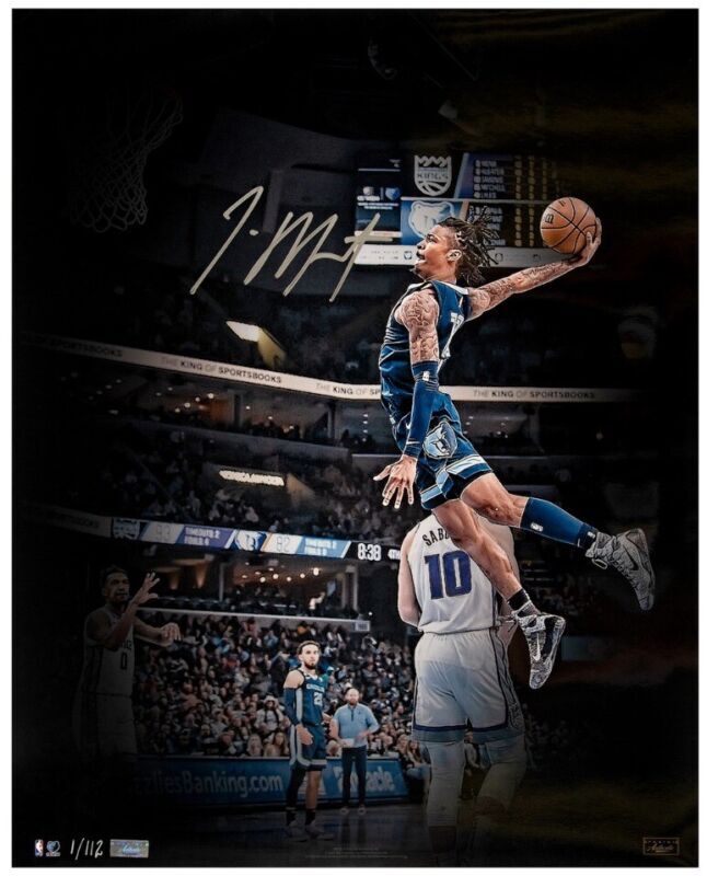 JA MORANT Autographed Memphis Grizzlies "Flight" 16" x 20" Photograph PANINI LE 112