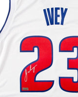 JADEN IVEY Autographed Detroit Pistons Nike White Swingman Jersey PANINI