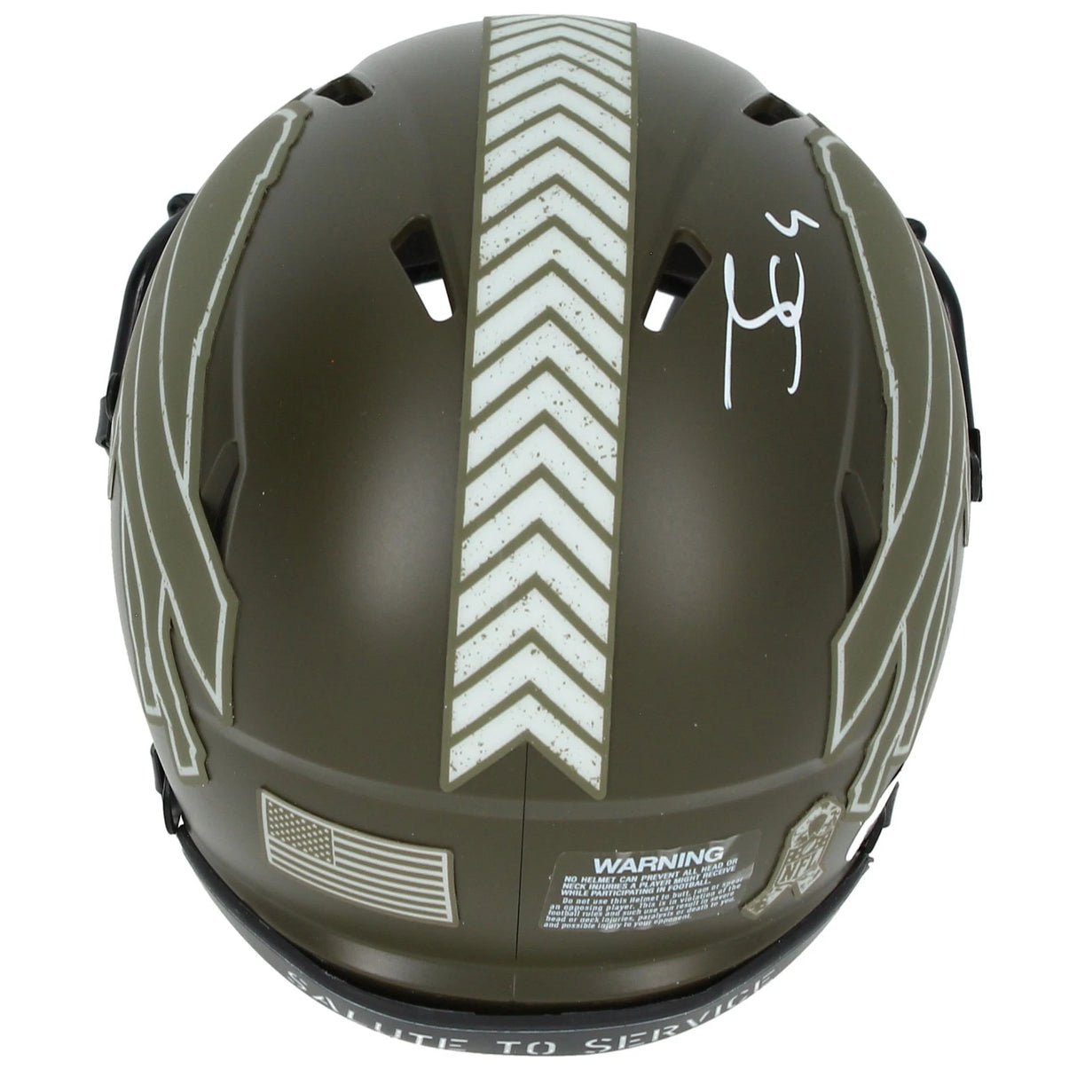 James Cook Autographed Buffalo Bills 2022 Salute to Service Speed Mini Helmet Beckett Witnessed