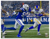 Kyren Williams Autographed (in White) Los Angeles Rams "Stiff Arm" 16" x 20" Photograph Beckett Witnessed