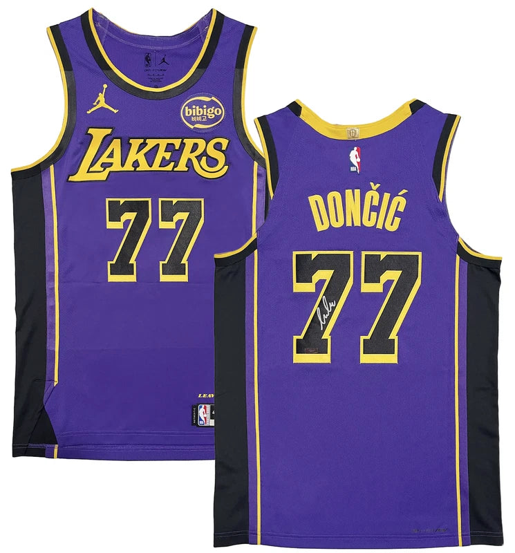 Luka Doncic Autographed Los Angeles Lakers Purple Nike Authentic Jersey Panini
