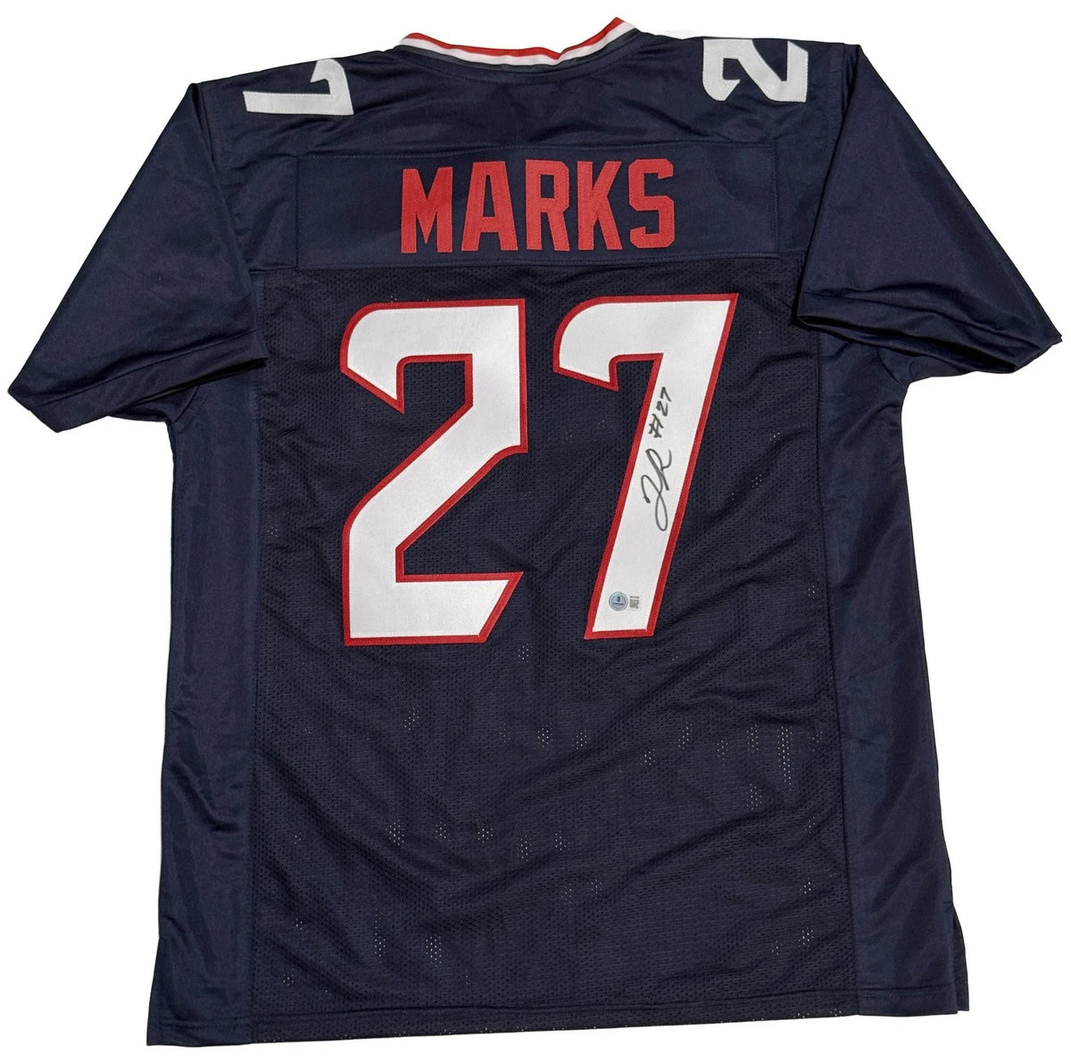 Woody Marks Autographed Navy Blue #27 Custom Jersey Beckett Authenticated