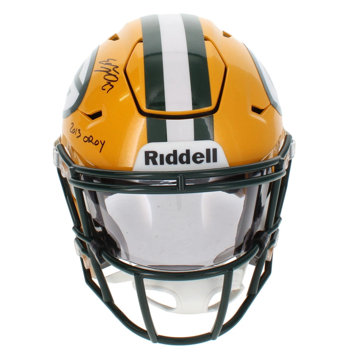 Eddie Lacy Autographed/Inscribed "2013 OROY" Green Bay Packers Speedflex Midi Helmet Beckett Witnessed