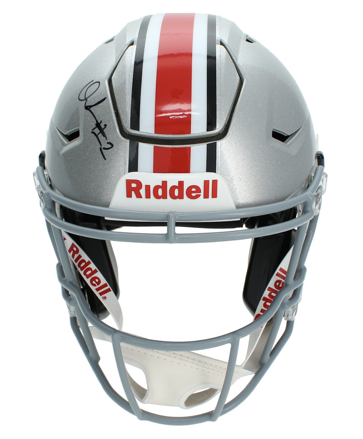 Quinshon Judkins Autographed/Inscribed "24 National Champs" Ohio State Buckeyes Speedflex Authentic Helmet Beckett Witnessed