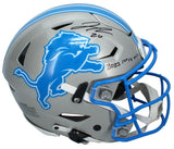 Jahmyr Gibbs Autographed/Inscribed "2023 1st rd pick" 2024 Speedflex Authentic Helmet Fanatics