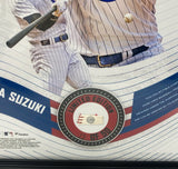 Seiya Suzuki Chicago Cubs Framed 15" x 17" Game Used Baseball Display LE 50