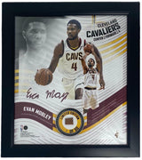EVAN MOBLEY Framed Cleveland Cavaliers 15" x 17" Game Used Basketball Collage LE 4/50