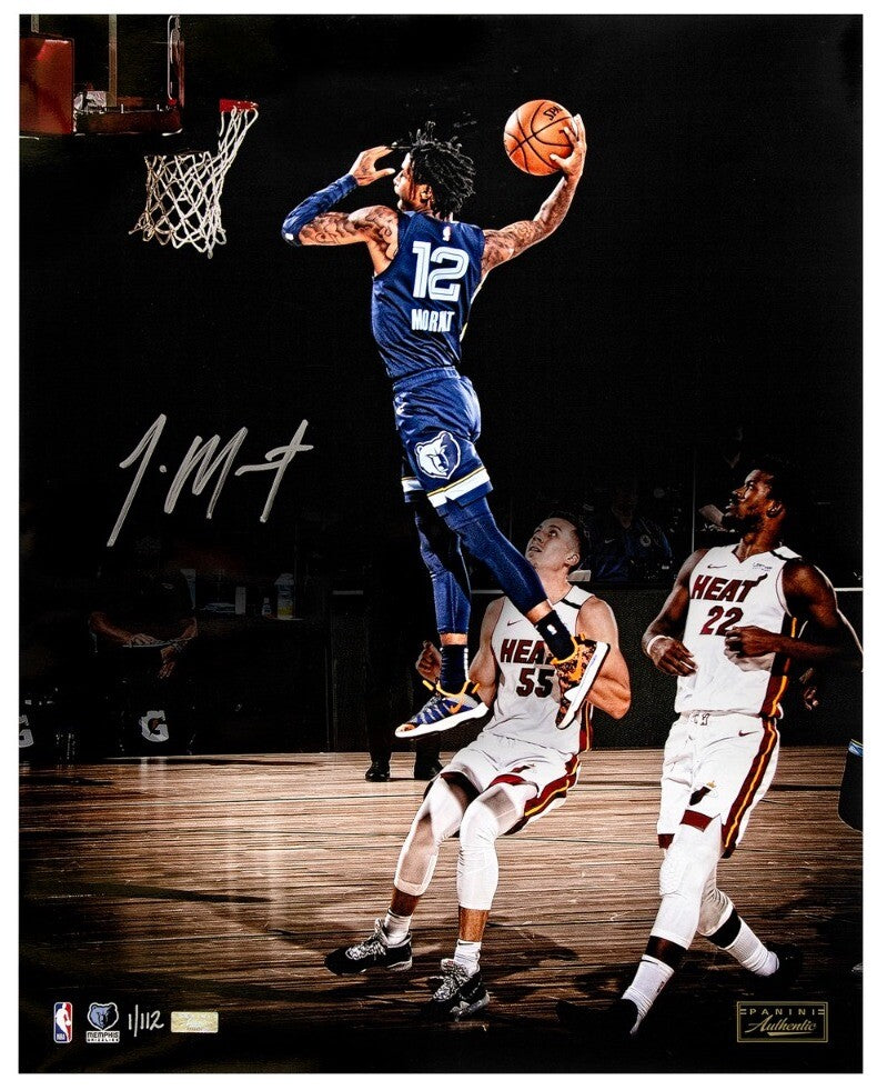 JA MORANT Autographed Memphis Grizzlies "Sky Walker" 16" x 20" Photograph PANINI LE 112