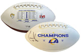 COOPER KUPP Autographed Los Angeles Rams SB LVI Champs Logo White Panel Football FANATICS