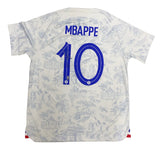 Kylian Mbappe Autographed 2022 France National Team Replica White Away Jersey Panini