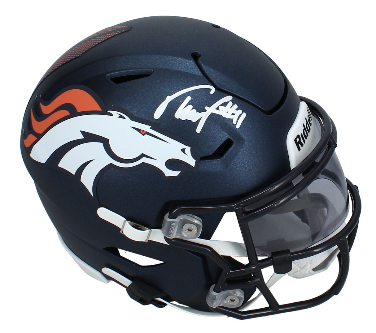 Troy Franklin Autographed Denver Broncos Speedflex Midi Helmet Beckett