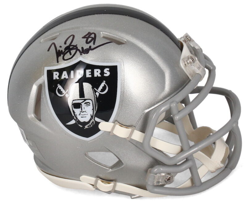 TIM BROWN Autographed Los Angeles Raiders Flash Speed Mini Helmet BECKETT